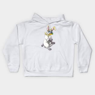 Bobtail BunnyCat: Lilac Lynx Point (Yellow) Kids Hoodie